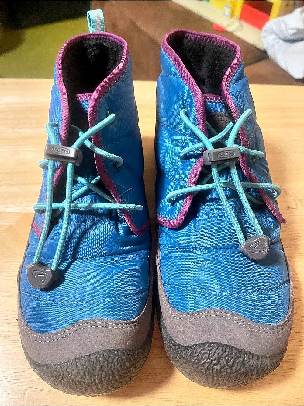 KEEN Kids' Howser II Waterproof Chukka Boots Winter Boots Blue Brown US